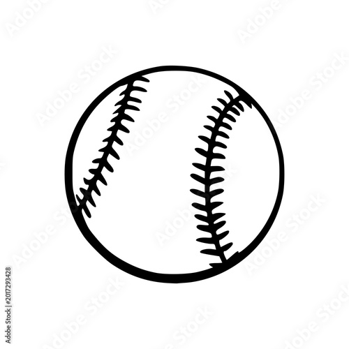 simple baseball ball sketch isolated on white background