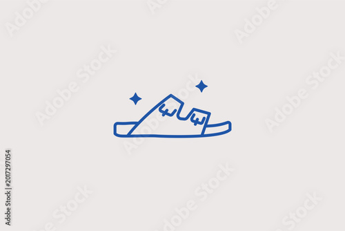 Valokuva Casual summer sandal line icon for beachwear and warm weather comfort