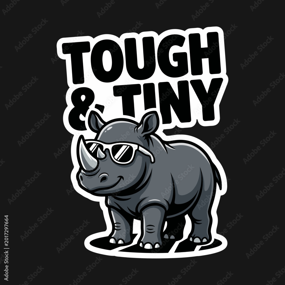 Obraz premium Cartoon Rhino Wearing Sunglasses.