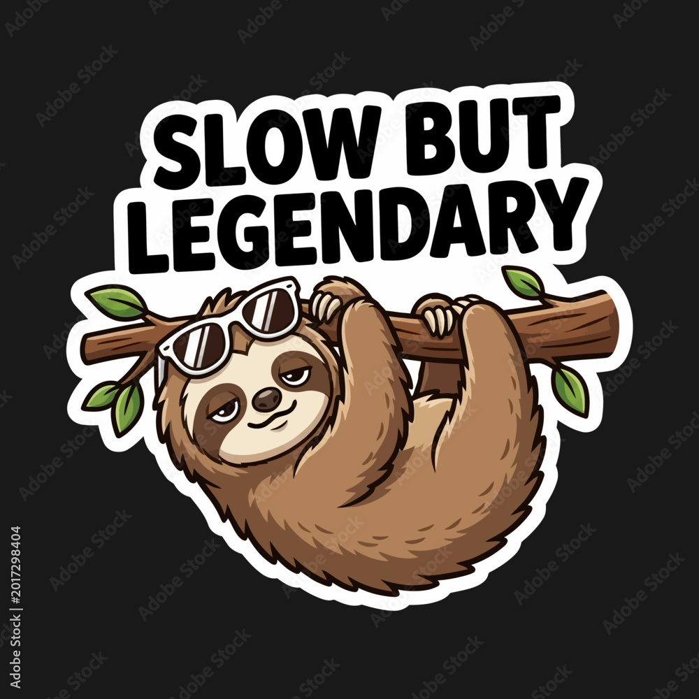 Fototapeta premium Sloth hanging from tree branch.