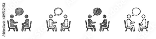 Bild auf Leinwand Sketch counseling icon design set