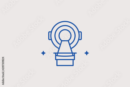 Bilde på lerret MRI machine front view line icon for advanced medical imaging and neuro-diagnostics