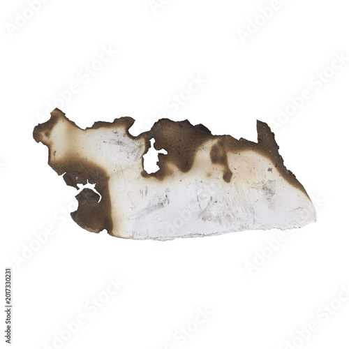 Foto Burnt paper fragment with torn edges isolated on transparent background
