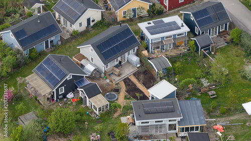 Eco Village Almere aerial views. Sustainable residential area.