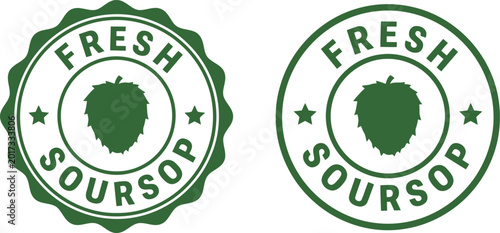 Obraz na płótnie Fresh Soursop Badge Vector Icons for Organic Fruit Labels and Packaging Design