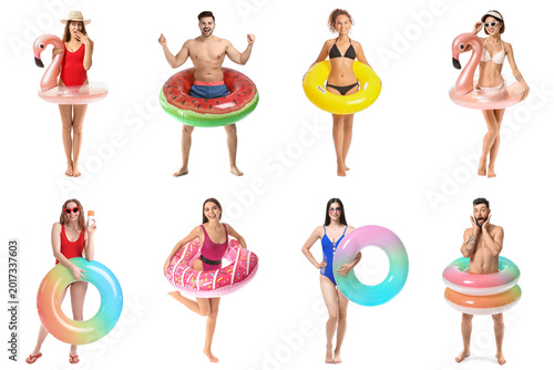 Set of many people with inf...