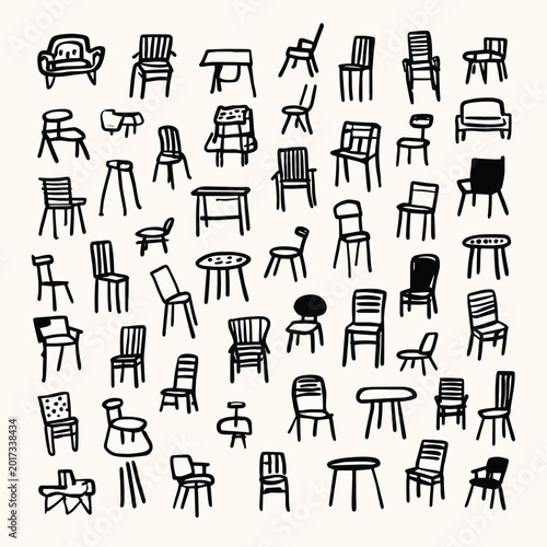 Collection of various chair designs.