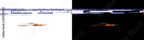 Photos Digital glitch distortion with chromatic aberration isolated on transparent back