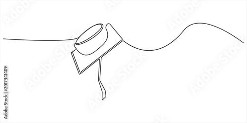 Tableau sur toile hand drawn line art vector illustration of graduation hat, graduation line art s