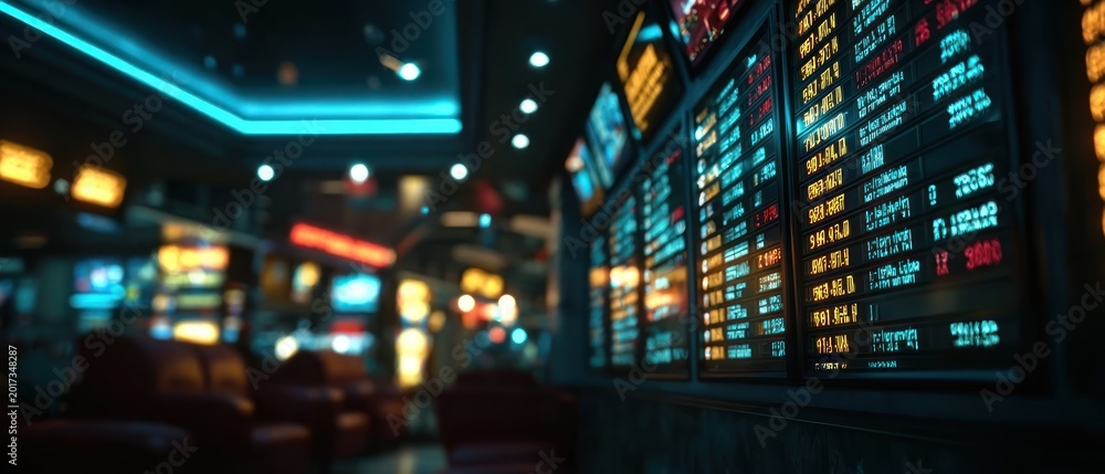 Obraz premium Electronic display boards with information