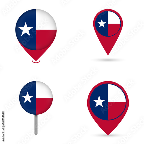 Free Download Texas State Flag Map Pin Icons Set Collection - GFXLoad