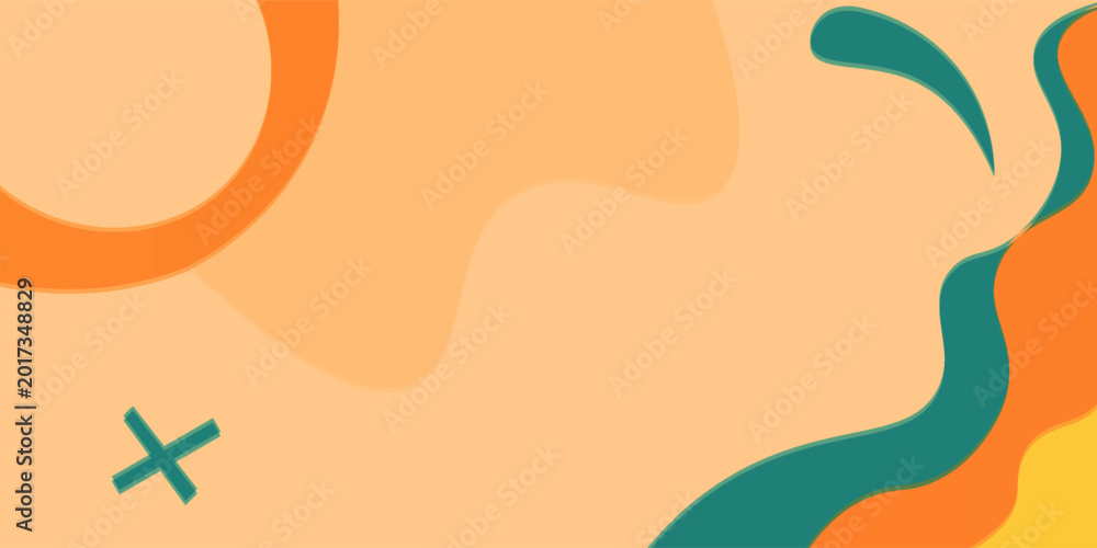 Obraz premium Abstract Pastel Summer Background With Wavy Shapes, Sun Motif and Playful Minimal Design.vector Eps 10