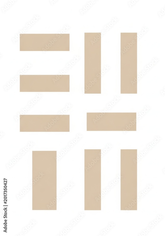 Fototapeta premium Abstract geometric shapes in beige and white composition