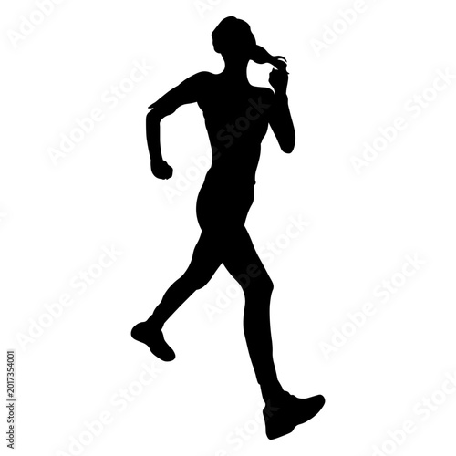 Silhouette of a Woman Running