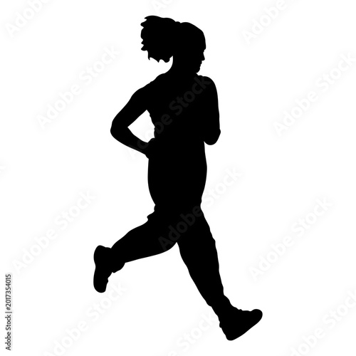 Silhouette of a Woman Running