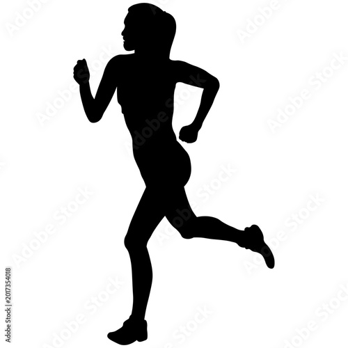 Silhouette of a Woman Running