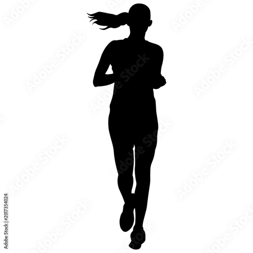 Silhouette of a Woman Running