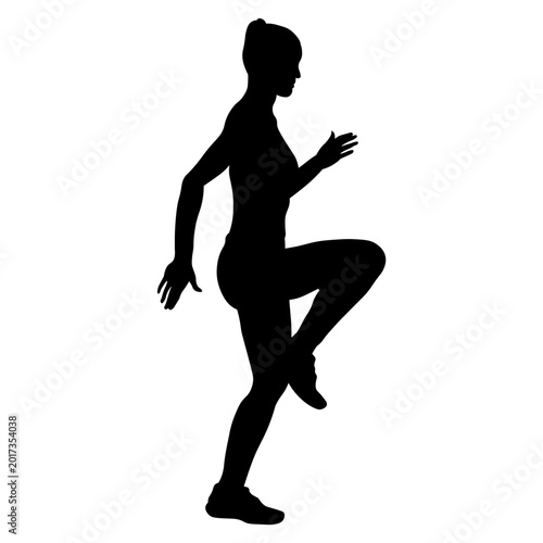 Silhouette of a Woman Running