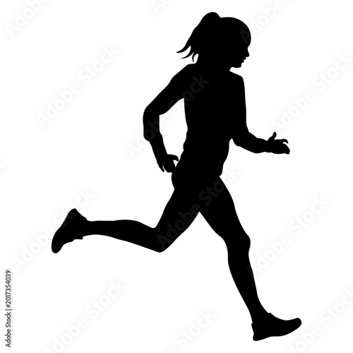 Silhouette of a Woman Running