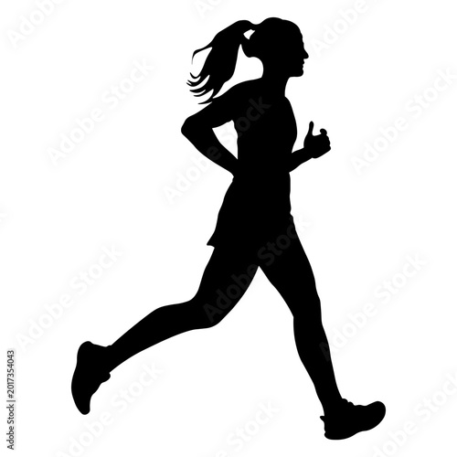 Silhouette of a Woman Running