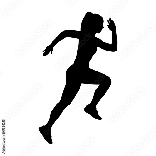 Silhouette of a Woman Running