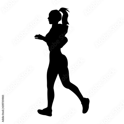 Silhouette of a Woman Running