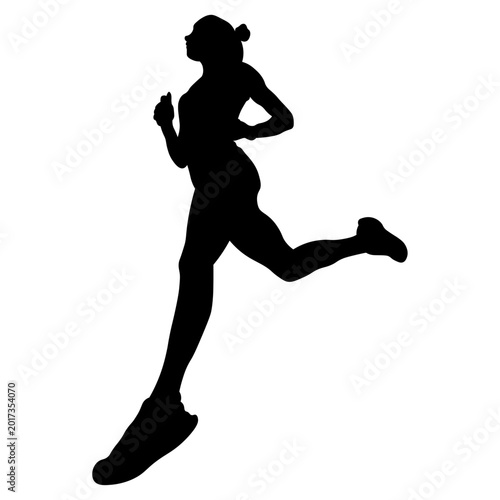 Silhouette of a Woman Running
