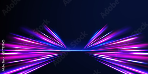 Futuristic Neon Energy Background With Glowing Motion Streaks, Dynamic Wave Curves And Vibrant Digital Science Fiction Atmosphere