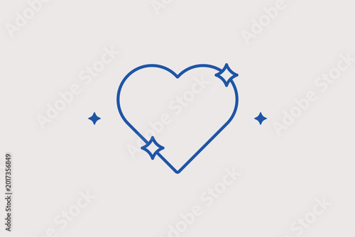 Photos Sparkling heart line icon representing high-quality service and brand devotion