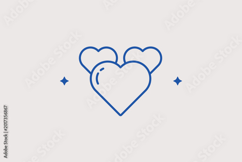 Fotografie Interlinked hearts line icon for brand loyalty and romantic relationships