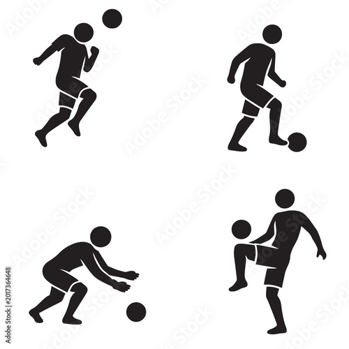 Fotografía Silhouette people playing soccer dribbling controlling picking up and juggling b