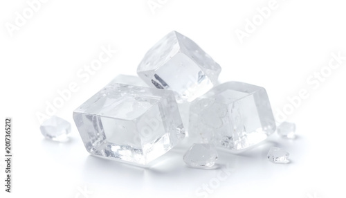 pure sea salt crystals isolated on a white background
