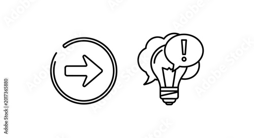 Walkthrough start and intro tip icons with lightbulb walkthrough lightbulb tutorial explanation learning information communication solution business presentation template elements