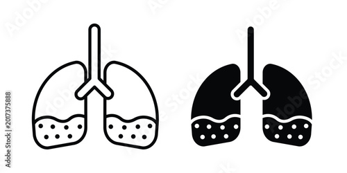 Tableau sur toile Asthma icon design illustrator set. Icons in line and clipart