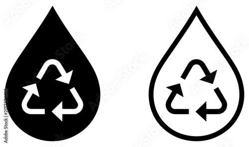 Fotografie recycle water save eco icon vector