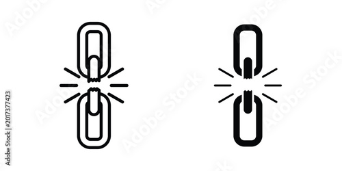 Cuadro en lienzo Broken link icon design illustrator set