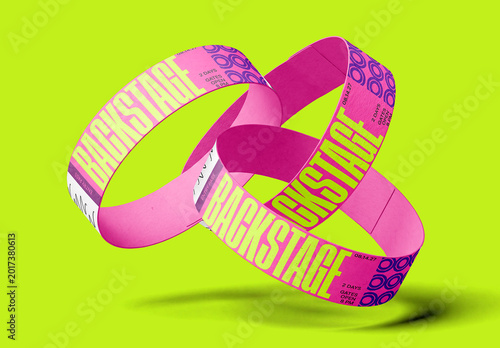 Abstract floating paper rings on background