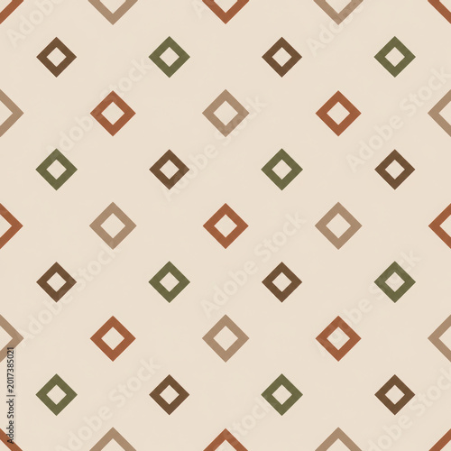 Earth tone diamond seamless geometric pattern with minimalist abstract background