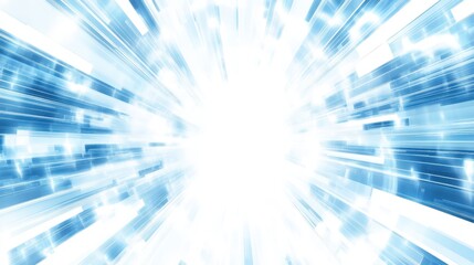 Bright blue digital network radiating light with futuristic technology patterns