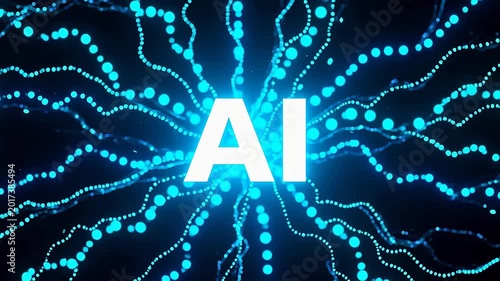 ai logo on blue tech background