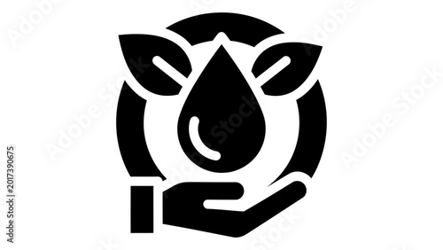 Tableau sur toile Water conservation icon, ecofriendly water resource management, sustainable envi