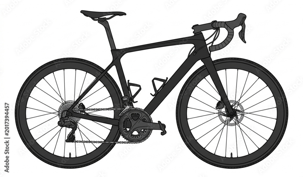 Fototapeta premium Realistic road bike vector isolated with aerodynamic racing bicycle design