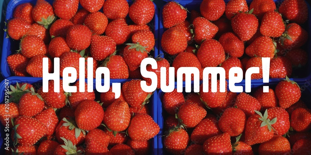 Naklejka premium Hello summer banner sign