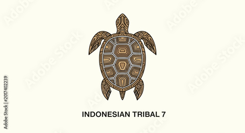 Fotografía Indonesian Tribal Turtle Art