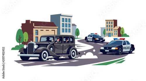 Vintage Car Chase