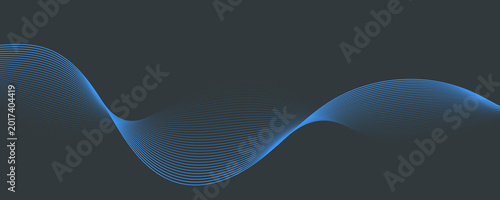 Abstract background with blue wave lines