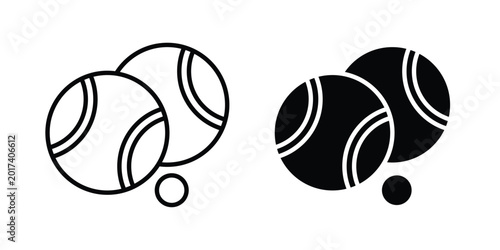 Bild auf Leinwand Petanque icon design illustrator set. Icons in line and clipart