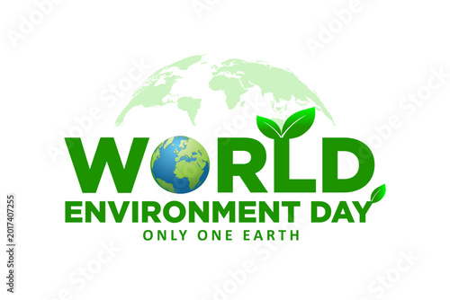 World Environment Day. Green globe sits beneath bold 