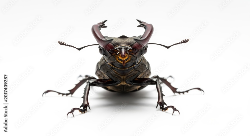 Fototapeta premium High Quality 3D Illustration of a Stag Beetle on White