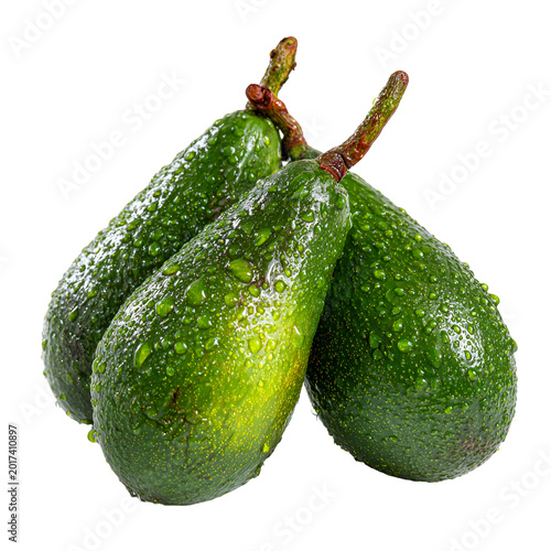 Long Neck Avocados Isolated on White Background